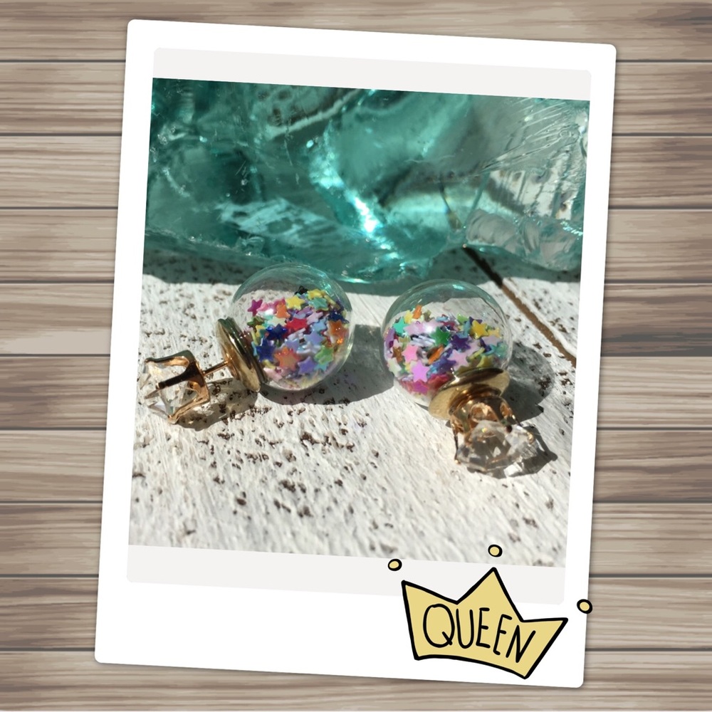 Rainbow Star Double Stud Earrings